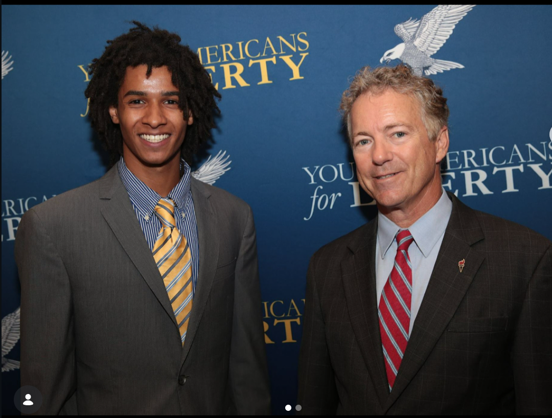 Dimitri Lafleur with Senator Rand Paul at the 2017 Young Americans for Liberty Convention